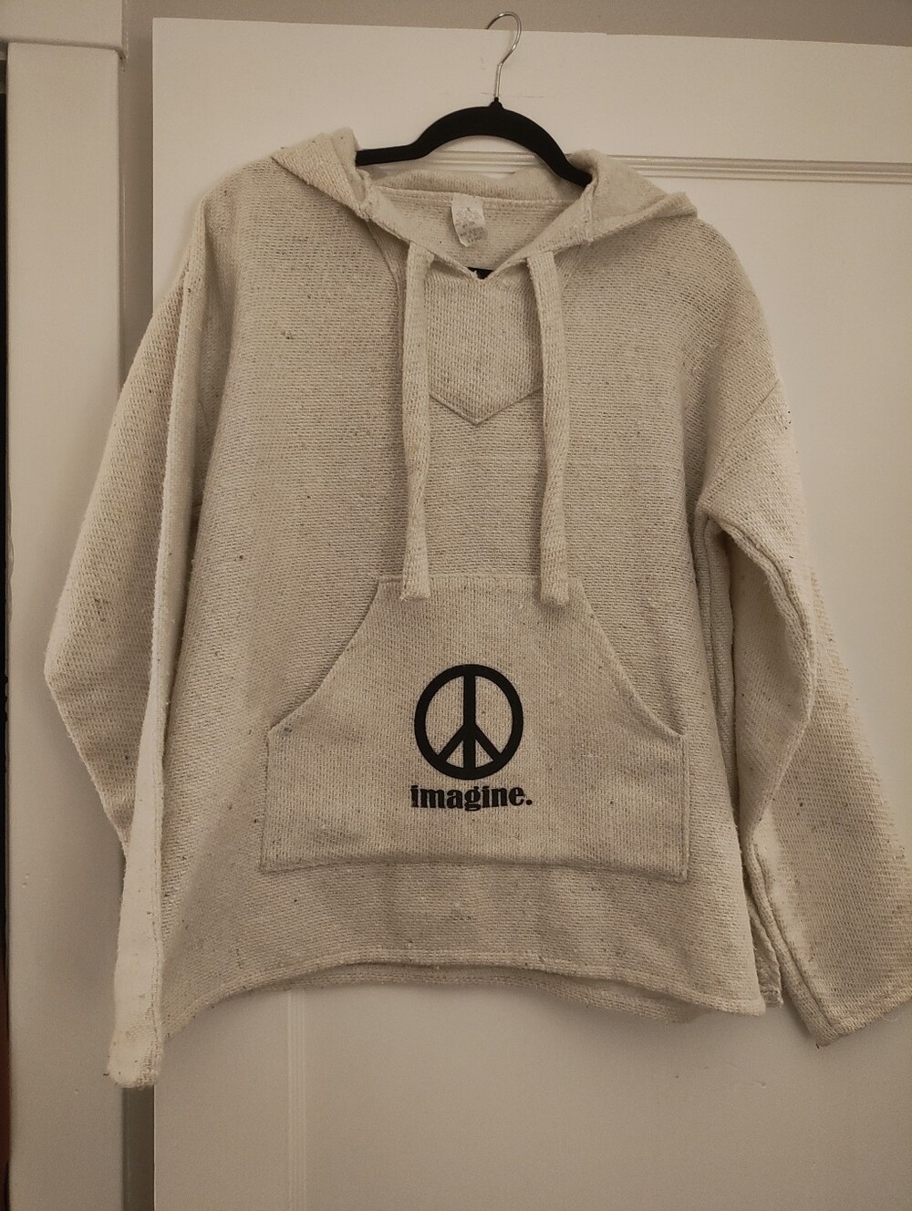 Molina Vintage Y2K Baja Hoodie M Peace Sign Imagine Hippie Boho Mexico.